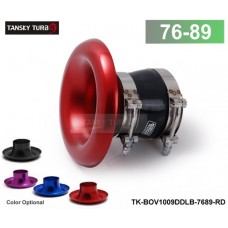 TANSKY -ALUMINUM Inlet 3.5" 89MM AIR INTAKE VELOCITY STACK TURBO HORN ADAPTER+SILICONE HOSE+CLAMP TK-BOV1009DDLB-7689