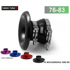 TANSKY - ALUMINUM Inlet 3.3" 83mm AIR INTAKE VELOCITY STACK TURBO HORN ADAPTER+SILICONE HOSE+CLAMP TK-BOV1009DDLB-7683