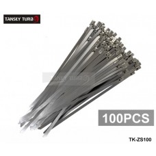 TANSKY - 100PCS/LOT Exhaust Heat Stainless Steel Cable Ties Wrap Metal Tie Extra Long & Wide Large TK-ZS100