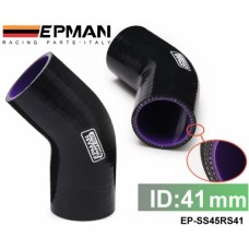 EPMAN 1 5/8" 41mm 3-Ply Silicone Intercooler 45 Degree Elbow Coupler Hose BLACK EP-SS45RS41
