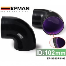 EPMAN  4.00"  102mm 90 Degree Elbow Silicone Hose Pipe Turbo Intake Black & Purple EP-SS90RS102