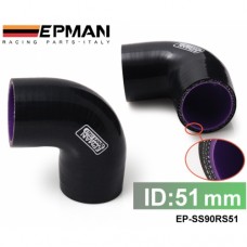 EPMAN 2" 51mm 90 Degree Elbow Silicone Hose Pipe Turbo Intake Black & Purple EP-SS90RS51