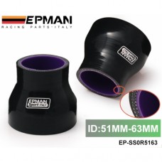 Epman 2"-2.48" 51mm-63mm Silicone Straight Reducer Hose Intercooler Silicon Turbo, Black EP-SS0R5163