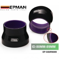  EPMAN 3.15"-3.5" 80mm-89mm 3-PLY STRAIGHT TURBO/INTAKE PIPING SILICONE COUPLER REDUCER HOSE BLACK EP-SS0R8089