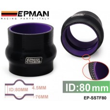 EPMAN 3 1/8" 80mm Silicone Hump Coupler Hose Black Reinforced Turbo Coupling EP-SSTF80