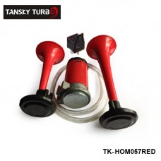 Tansky - 12V RED* TWIN TONE AIR HORNS KIT FOR CAR,BOAT,VAN,TRUCK LOUD HORN/TRUMPET SET TK-HOM057RED