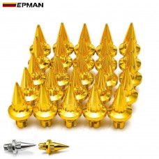 EPMAN -25pcs/lot Spike Chrome Plastic Rim Lip Replacement Wheel Rivets / Nuts For Wheel Rims Cap Lip Screw Bolt Tires EPAS056G / EPAS056S