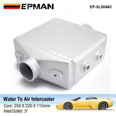 EPMAN - Universal Aluminum Water-to-Air Liquid Racing Intercooler Core: 250 X 220 X 115mm Inlet/Outlet: 3" EP-SL5046C