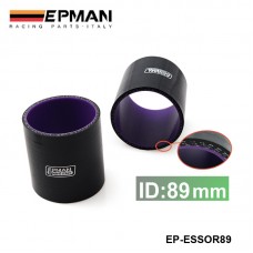   EPMAN 3.5" 89mm  4-Ply Straight Silicone Hose Intercooler Coupler Tube Pipe BLACK EP-ESS0R89