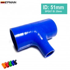 10PCS/UNIT UNIVERSAL Silicone Hose T-piece 3 way 51mm 2" hose(SPOUT ID:25mm) Blue/Black/Red (H Q) TK-SS3T51-25